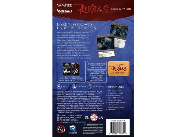 Vampire Masquerade Rivals Fang/Talon Utvidelse til Vampire Masquerade Rivals 