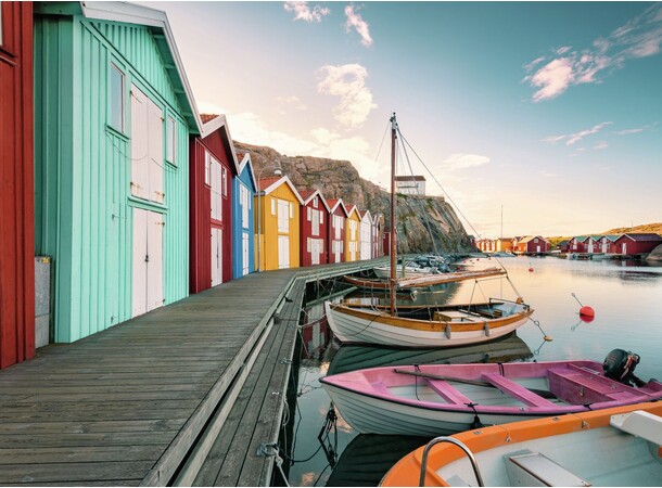 Boathouses in Smogen 500 biter Puslespill - Ravensburger Puzzle 