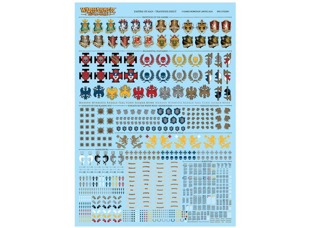 Empire of Man Transfer Sheet Warhammer The Old World 