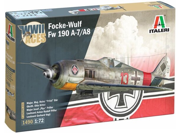 Focke-Wulf FW 190 A-7/A-8 Aces Italeri 1:72 Byggesett 
