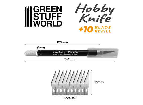 Hobbykniv skalpell med 10 extra blad Green Stuff World Knife Cutter 