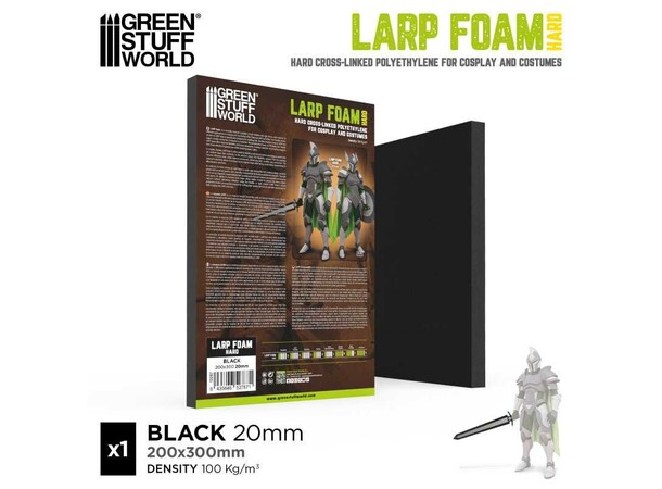 LARP Foam for Weapons - Black (Hard) Green Stuff World 