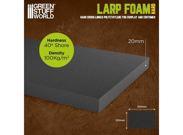 LARP Foam for Weapons - Black (Hard) Green Stuff World 