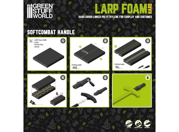 LARP Foam for Weapons - Black (Hard) Green Stuff World 