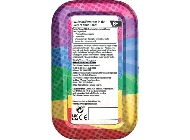 Pokemon Ascended Heroes Tin Box - 10 stk 