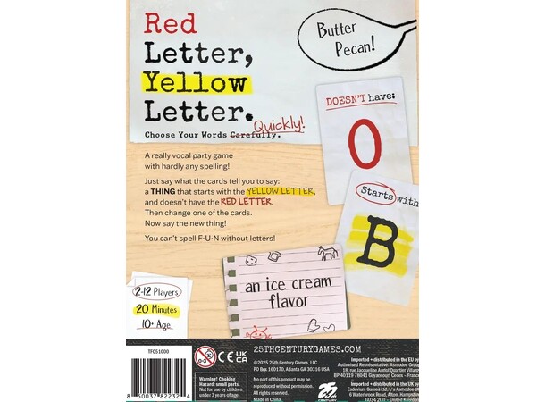 Red Letter Yellow Letter Partyspill 