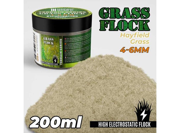 Static Grass Hayfield Grass 4-6mm 200ml Green Stuff World 