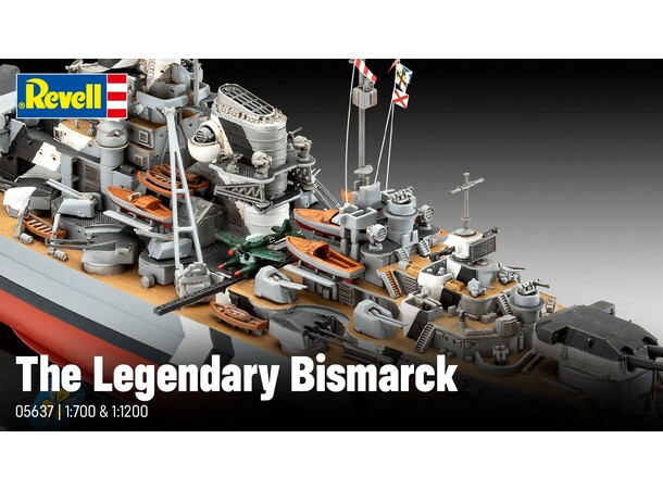 The Legendary Bismarck Revell 1:700 + 1:1200 Byggesett 