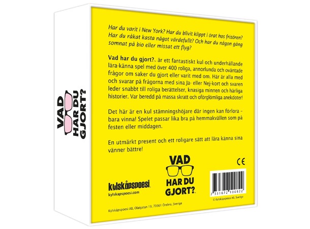 Vad har du gjort Partyspel Svensk utgåva 