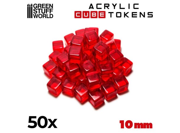 Acrylic Cube Tokens - Red Green Stuff World