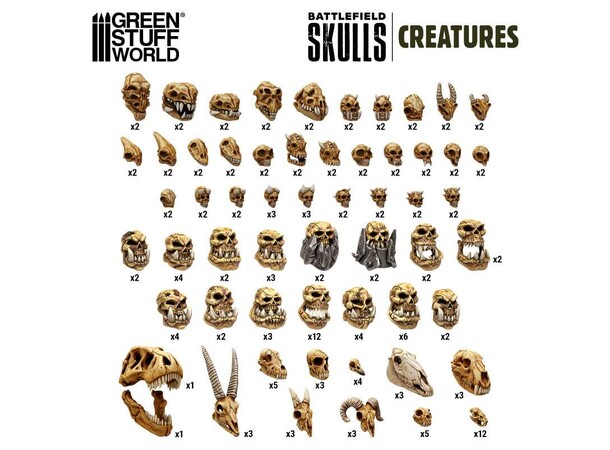 Battlefield Creature Skulls x300 Green Stuff World 