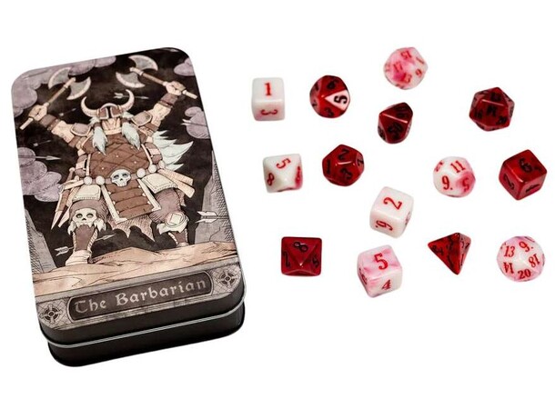 Character Class Dice Set - Barbarian Beadle & Grimm - RPG Dice (14 stk) 