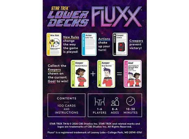 Fluxx Star Trek Lower Decks Kortspill 