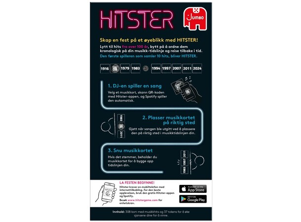 Hitster Partyspill Norsk utgave 