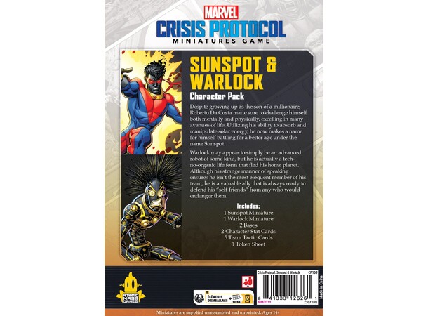 Marvel Crisis Protocol Sunspot & Warlock Utvidelse til Marvel Crisis Protocol 