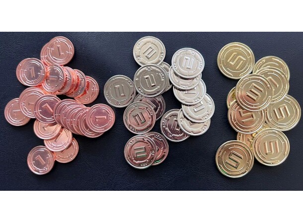 Metal Coins - Sci-Fi - 50 stk Mayday Games - Board Game Upgrade Set 