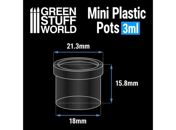 Mini Plastic Pots - 3 ml (24 stk) Green Stuff World 