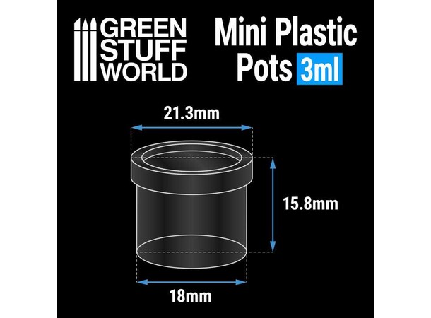 Mini Plastic Pots - 3 ml (24 stk) Green Stuff World