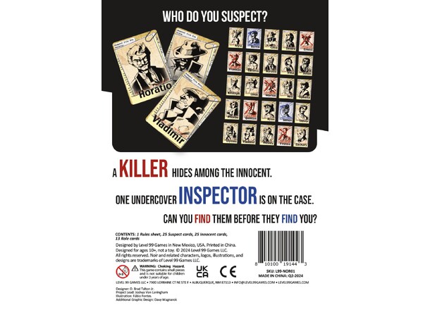 Noir Deductive Mystery Game Brettspill Second Edition 