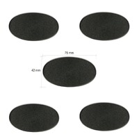 Plastbaser Svart Oval 75x42mm (5 stk) 