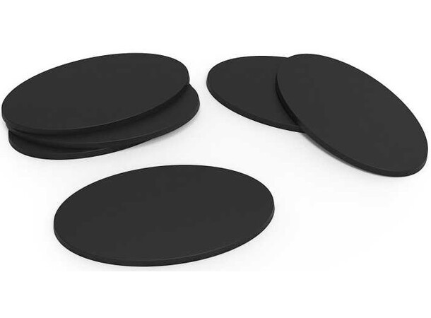 Plastbaser Svart Oval  90x52mm (6 stk) 