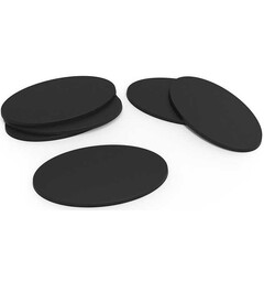 Plastbaser Svart Oval  90x52mm (6 stk)