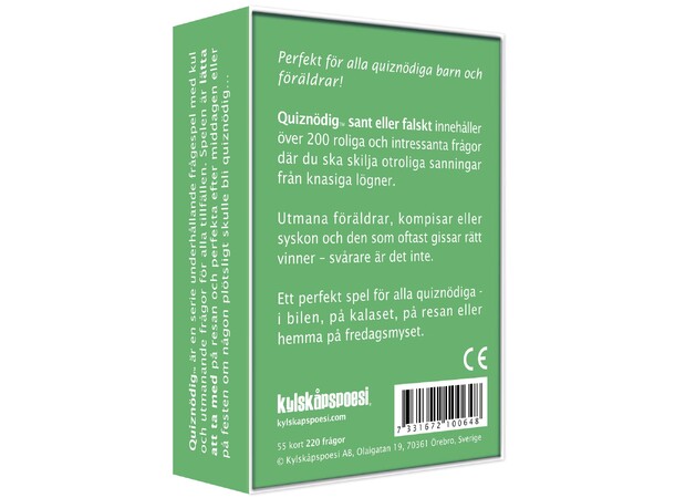 QuizNödig Sant eller Falskt - SVENSK 