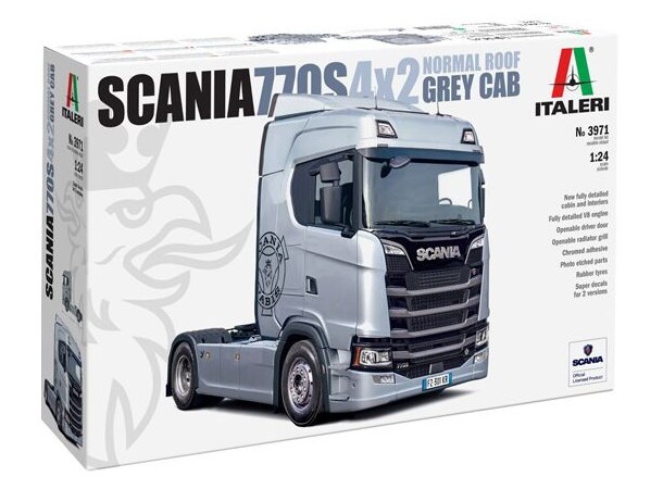 Scania S770 4x2 Normal Roof Grey Cab Italeri 1:24 Byggsats 