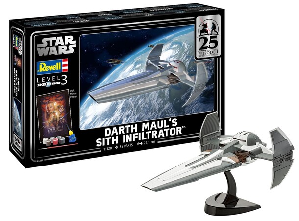 Star Wars Darth Maul Sith Infiltrator Revell 1:120 Byggesett - Gift Set