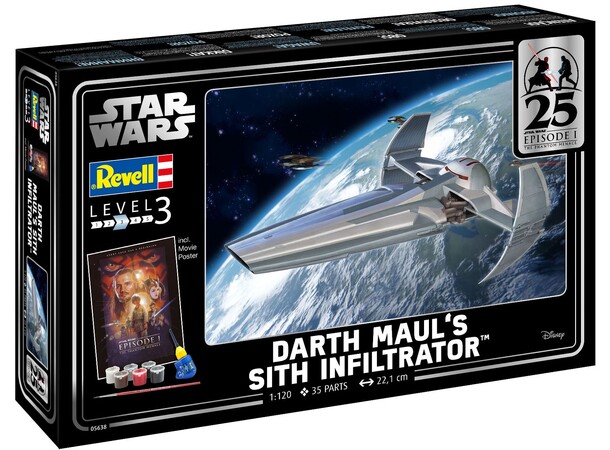 Star Wars Darth Maul Sith Infiltrator Revell 1:120 Byggesett - Gift Set