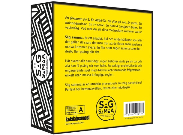 Säg samma Partyspel Svensk utgåva 