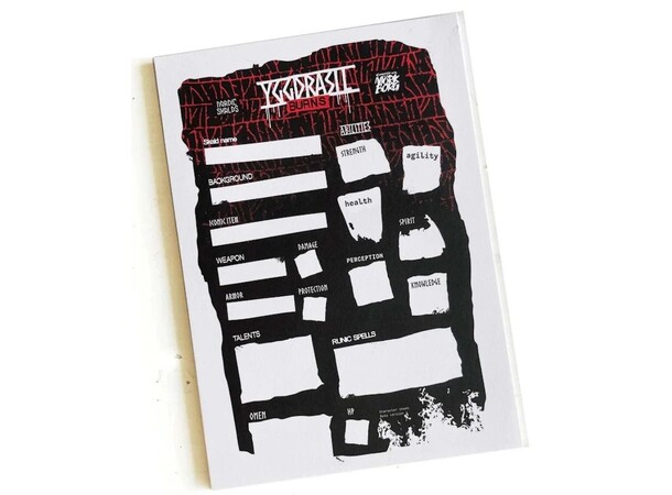 Yggdrasil Burns RPG Character Sheet Pad 