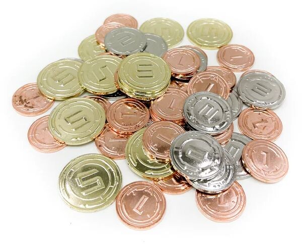 Metal Coins - Sci-Fi - 50 stk Mayday Games - Board Game Upgrade Set