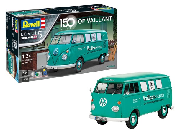 150 Years of Vaillant VW T1 Bus Revell 1:24 Byggesett - Gift Set