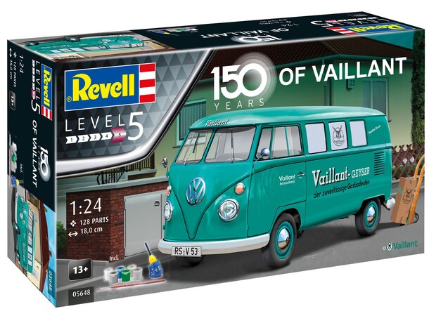 150 Years of Vaillant VW T1 Bus Revell 1:24 Byggesett - Gift Set