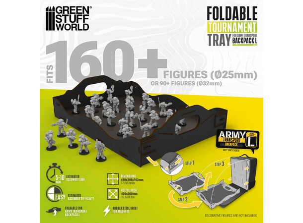 Army Transport Backpack Foldable Tray Green Stuff World 