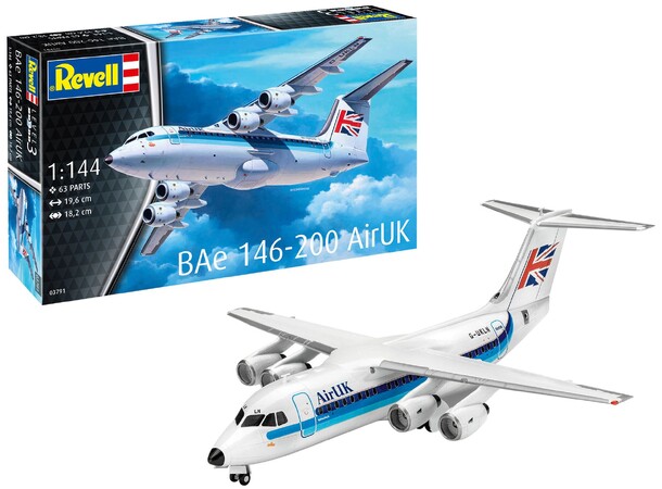 BAe 146-200 AirUK (RJ85) Revell 1:144 Byggesett 
