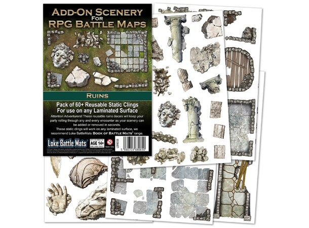 Book of Battlemats ADD-ON Ruins Klistremerker til Book of Battlemats 