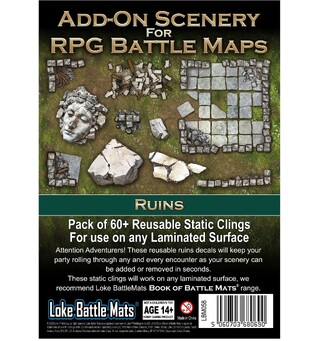 Book of Battlemats ADD-ON Ruins Klistremerker til Book of Battlemats
