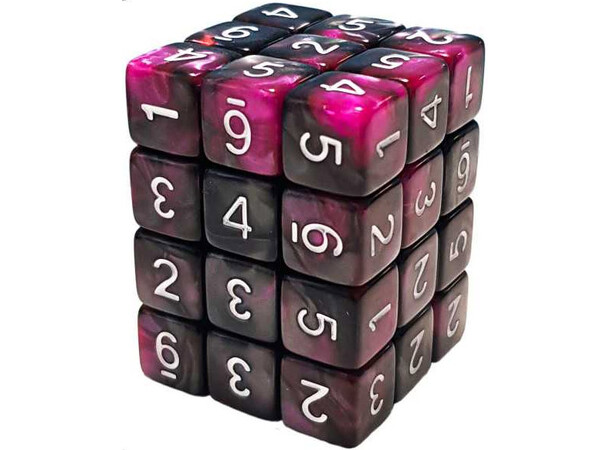 D6 12mm Dice Purple Swirl - 36 stk Green Stuff World 