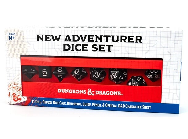 D&D New Adventurer Dice Set - Black 