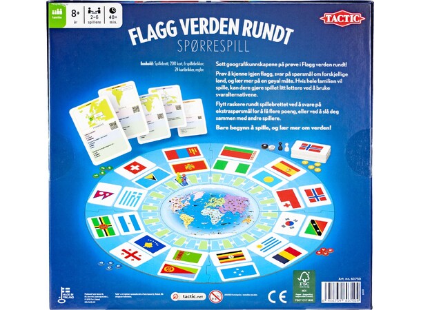 Flagg Verden Rundt Spørrespill Norsk utgave 