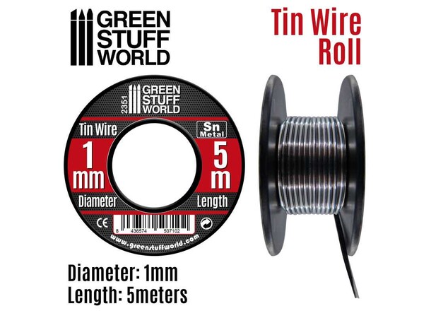 Flexible Tin Wire Roll - 1mm (5 meter) Green Stuff World 