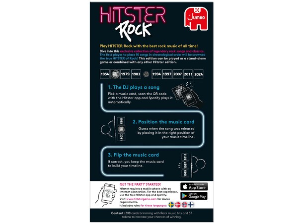 Hitster Rock Partyspill Norsk utgave 