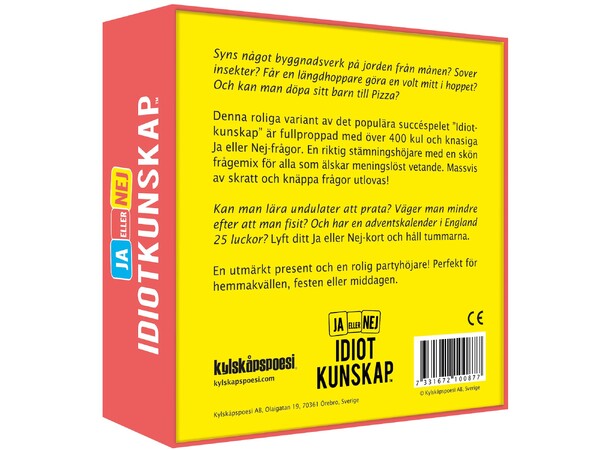 Idiotkunskap JA eller NEJ Partyspel Svensk utgåva 