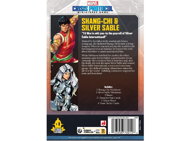 Marvel Crisis Protocol Shang-Chi/Silver Shang-Chi & Silver Sable 