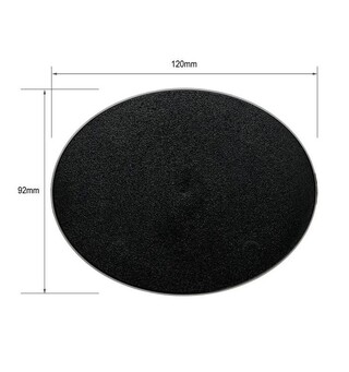 Plastbaser Svart Oval 120x92mm (1 stk)