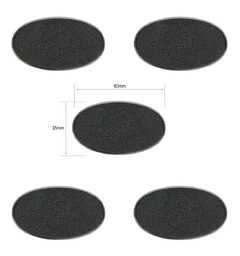 Plastbaser Svart Oval 60x35mm (5 stk)