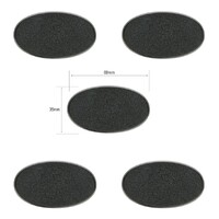 Plastbaser Svart Oval 60x35mm (5 stk) 