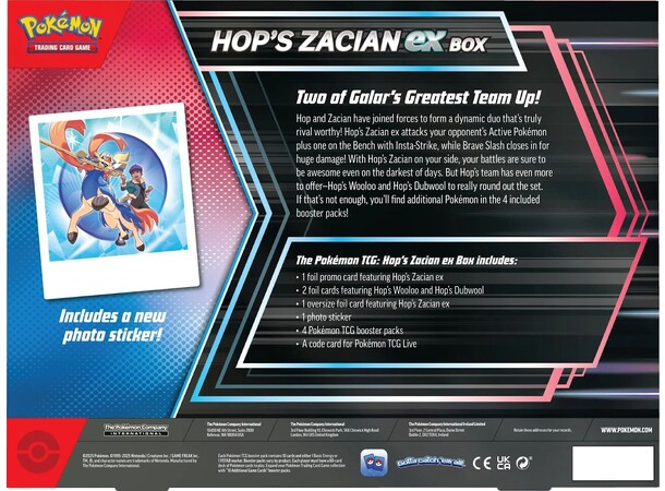 Pokemon Hops Zacian ex Box 